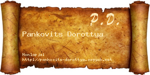 Pankovits Dorottya névjegykártya